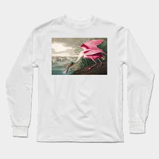 Roseate Spoonbill Robert Havell after John James Audubon 1827 Art Print Long Sleeve T-Shirt